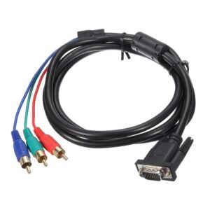 VGA To 3 RCA (banana)  Male Component AV Video Converter Adapter Cable for PC TV HDTV RGB Video Projector(new)