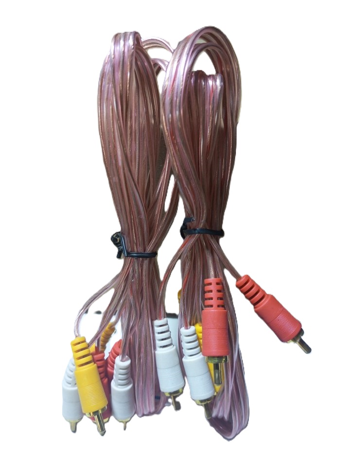 3 RCA to 3 RCA Male AV Audio Video 1.5m Cable for DTH, HDTV, Set Top Box, DVD Players ( banana to banana ) ( New)