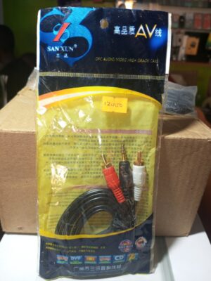 Saxun Aux to 2 RCA Audio Cable 1.5m ( banana to pin )( New)