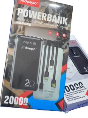 Aldeepo AD-P555 Power Bank 20000mAh With 4 Charging Multi Cables (New)