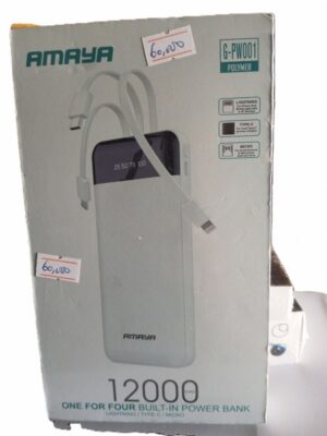 AMAYA G-PW001 Power Bank 12000mAh With 3 Charging Multi Cables (New)