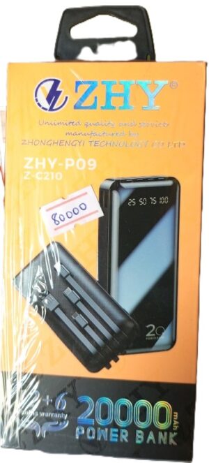 ZHY P09 Power Bank 20000mAh With 4 Charging Multi Cables (New)