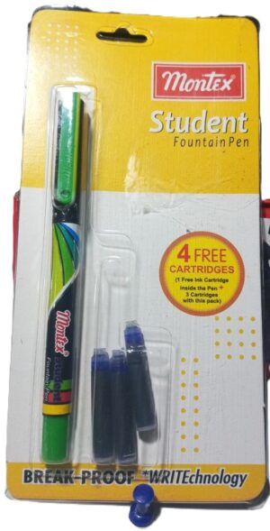 Montex Fountain Pen With 3 or more catridges ( New)
