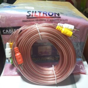 Siltron 3 RCA (banana) to 3 RCA Male AV Audio Video Cable 5M for DTH, HDTV, Set Top Box, DVD Players ( banana to banana )(new)