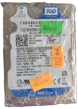 WD 250gb 15% Health Laptop Internal Sata HardDisk ( refurblished)
