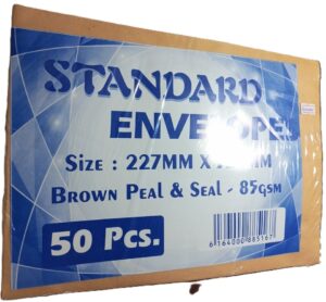 Brown Envelopes  A4  Packet 50pcs  ( new) . N.B Company may Differ