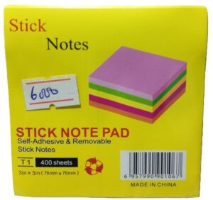 Stick Notes 400 sheets 5 Colours ( new)
