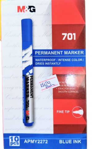 M&G Permanent Markers Box Blue 10pcs ( new)