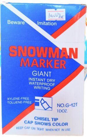 Snowman Markers Box Different Colours 12pcs (New)