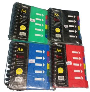 Heeton A6 120pages Spiral Notebooks with Separators  ( new)