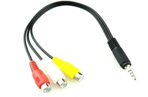 Male Plug To 3Rca Female Adapter Cable Video Adapter ( New)