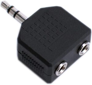 Male Jack Plug Stereo Adaptor Dual Splitter (New)
