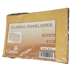 Brown medium Envelopes 10” X 7” Packet 50pcs ( new) . N.B Company may Differ