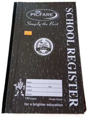 Picfare School Register 192 pages Silver long books ( new)