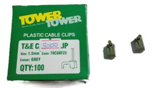 T & E Plastic Cable  wall Clips 1.5mm 100pcs ( New)