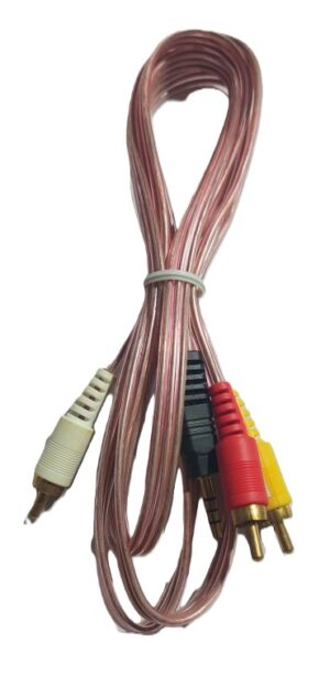 Aux to 3 RCA Audio 1.5m Cable ( banana to pin ) ( New)