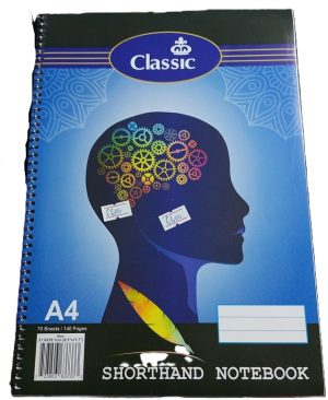 A4 Shorthand Spiral Notebook Spirals on width ( New)
