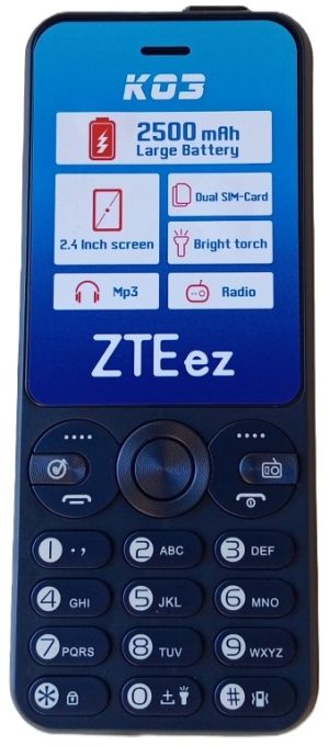 ZTEez K03 Kabiliti Dual SIM 2.4inch screen 2500mah Big Battery (new)