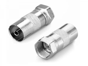 RF Connector Female Coax Socket to F Type Screw Male Plug Adapter Converter for TV, Satellite Cable ( New)