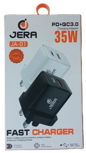 Jera JA-01 PD+QC 3.0 35W Fast Charging Adaptor with type c port Adapter Only ( New )