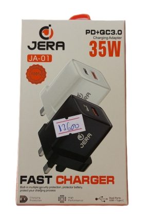 Jera JA-01 PD+QC 3.0 35W Fast Charging Adapter with type c port Adapter Only ( New )