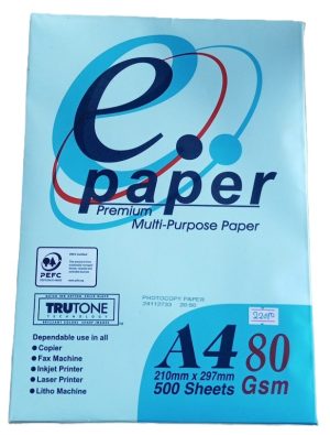 e-Paper 500sheets 80gsm White A4 Ream of papers ( new)