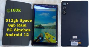C Idea CM835 5G, 8gb ram , 512gb Space , Single Sim Card & Memory Card Slot 8.0inch tablet - Black (Refurblished Almost New)