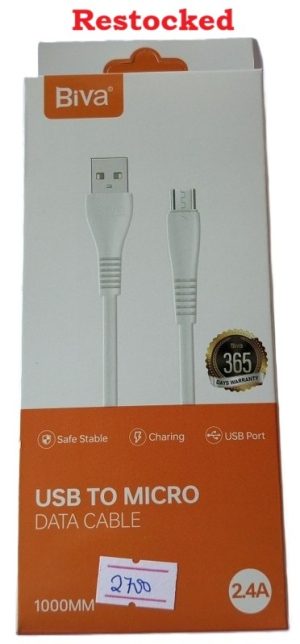 Biva Micro Usb Data Cables model C-07V Smart Cable 5V/2.4A ( New)