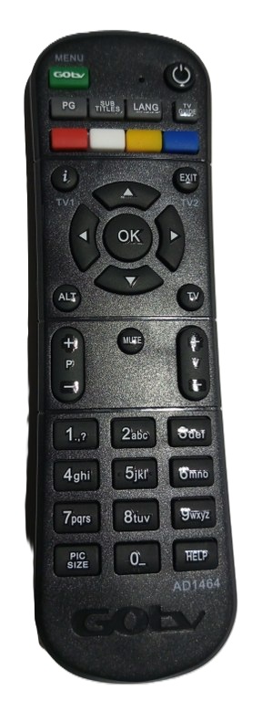 GOTV , GO TV Decoder Remote Model AD1464 ( new)