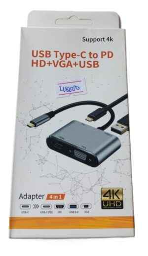 USB Type C to Pd HD + VGA + USB 4in1 ( new)