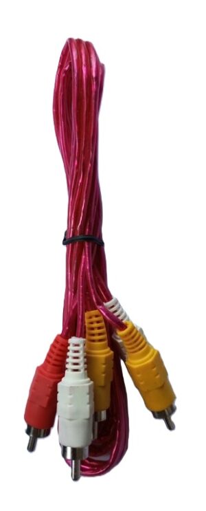 3 RCA  to 3 RCA  Male AV Audio Video Cable for DTH, HDTV, Set Top Box, DVD Players ( banana to banana )  ( New)