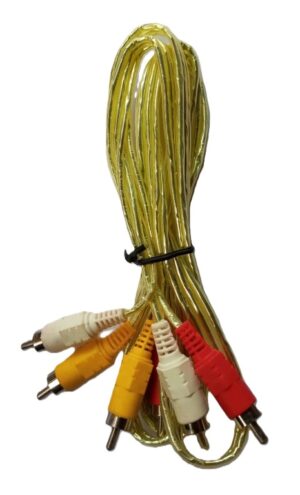 3 RCA  to 3 RCA  Male AV Audio Video Cable for DTH, HDTV, Set Top Box, DVD Players ( banana to banana )  ( New)