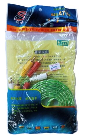OFC 3 RCA (banana) to 3 RCA Male AV Audio Video Cable 3M for DTH, HDTV, Set Top Box, DVD Players ( banana to banana )(new)
