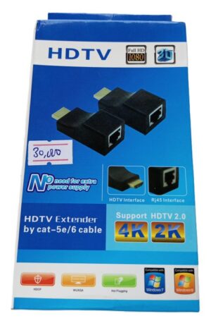 HDTV , HDMI Extender 30M HDMI Transmitter to  RJ45 CAT5E CAT6 Ethernet LAN Receiver HDMI to RJ45 Network Extender Support 4K ( new)