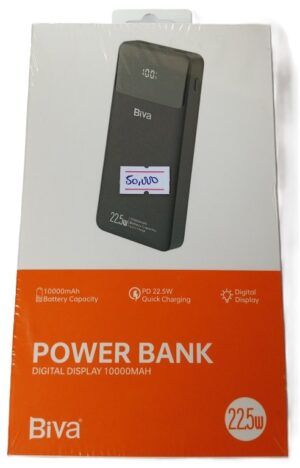 Biva High Quality Power Bank 10000mAh With Pd 22.5W Quick Charger without Cable Attached Model BP-020 (New)