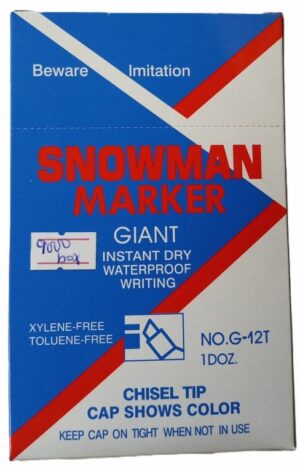 Snowman Markers Box Different Colours 12pcs (New)