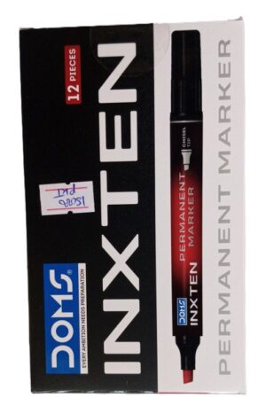 Doms Permanent Markers Box Red 12pcs ( new)