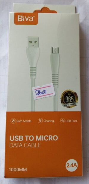Biva Micro Usb Data Cables model C-07V Smart Cable 5V/2.4A ( New)