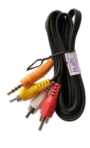 Original Startimes /  GoTV Aux to 3 RCA Audio 1.5m Cable ( banana to pin ) ( New)