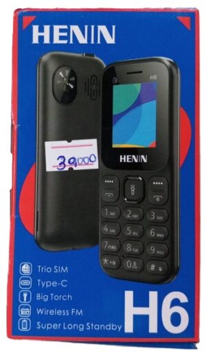 Henin H6 Trio SIM Card Slots 3 sim card slots  Button Mapesa phone with 1050mah battery and type C charger ( New)