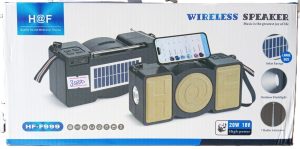 H&F Wireless Bluetooth Speaker HF-F999 with Radio and Solar Panel ( New)