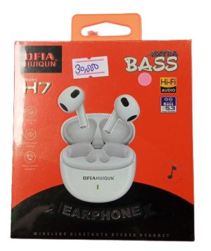 Ofia Huiqun Airpods H7 Earpod wireless earphones Earbud 8hr Playtime With Quality Bass Sound ( New)