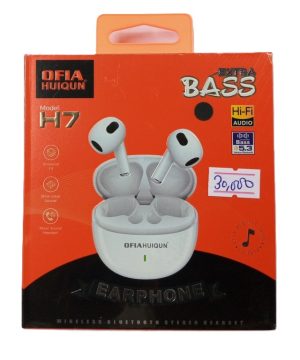 Ofia Huiqun Airpods H7 Earpod wireless earphones Earbud 8hr Playtime With Quality Bass Sound ( New)