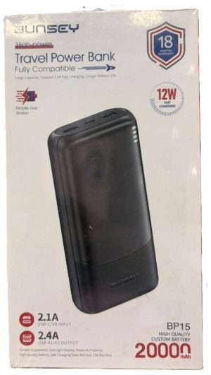 Bunsey Bp15 Potable Power Bank powerbank with 20000mAh power bank (New )