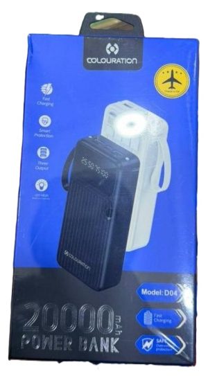 Colouration D04 Potable Power Bank powerbank with 20000mAh power bank  (New)