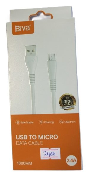 Biva Micro Usb Data Cables model C-07V Smart Cable 5V/2.4A ( New)