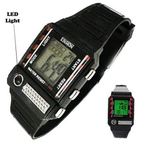 Xintijn LCD Display Backlit Student Leisure Luminous Electronic Sports Watch with Date Week Alarm and LED ( New)