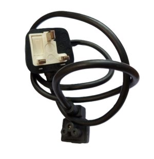 Original 3 pin C5 fused Power Cord / Power cable with bended head for Laptop adapters etc ( Refurbished)