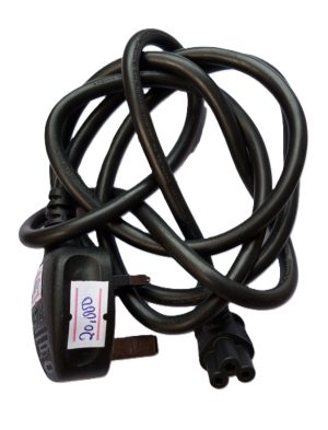 Original 3 pin C5 fused Power Cord / Power cable for Laptop adapters etc ( Refurbished)