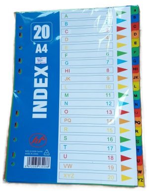Hf Letters Document Separators A4 Size Packet (20 index) ( New)